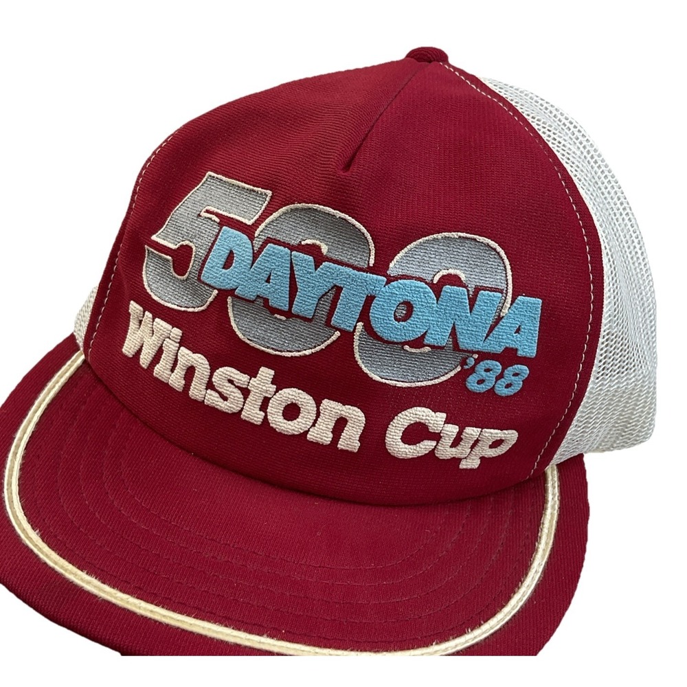 Vintage 1988 Daytona 500‎ T Hat Cap Racing Snap Back Mesh Rope Winston Cup